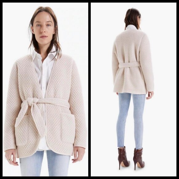 💕MOTHER💕 The Puffer Robe Sweater Jacket Textured Knit Sherpa Warm Bodies NWOT - Picture 1 of 16